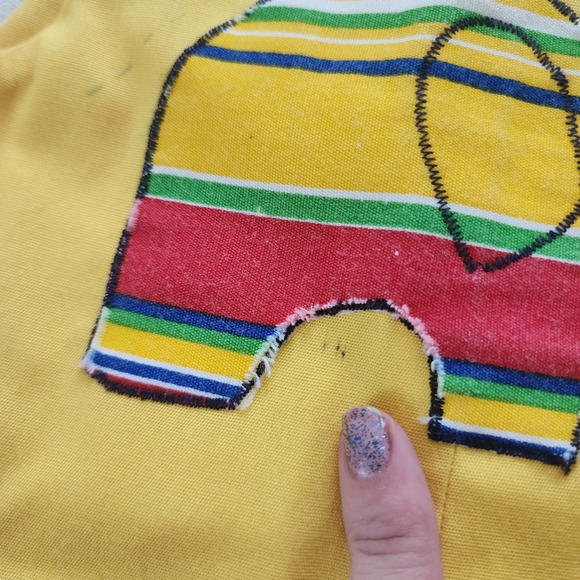 Vintage Elephant Applique Jon Jon 2t - Picture 5 of 9